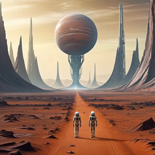 Prompt: Humans are making  a tv movie on a strange planet