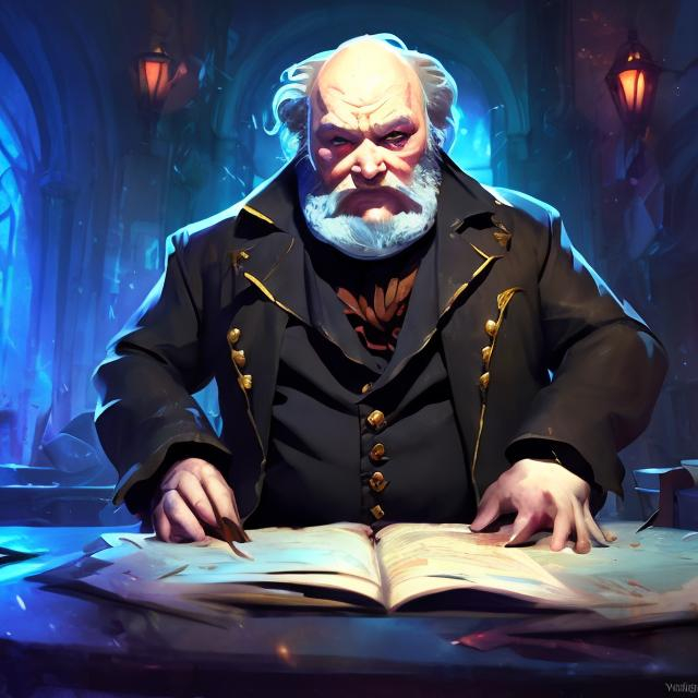 Prompt: {{{Victor Hugo}}}, writer, desk, splash art style,