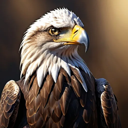 Prompt: Legendary eagle, digital painting, with name 'saad' below it ,detailed feathers with golden highlights, majestic pose, high quality, realistic,