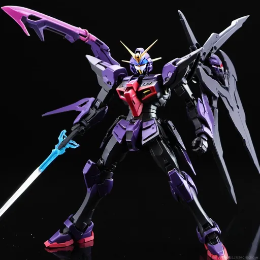 Prompt: Zero gundam exia death scythe hell in black 