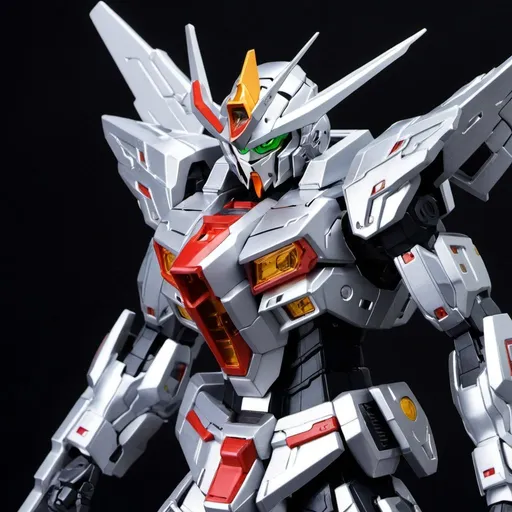 Prompt: Mass production gundam astray in silver 