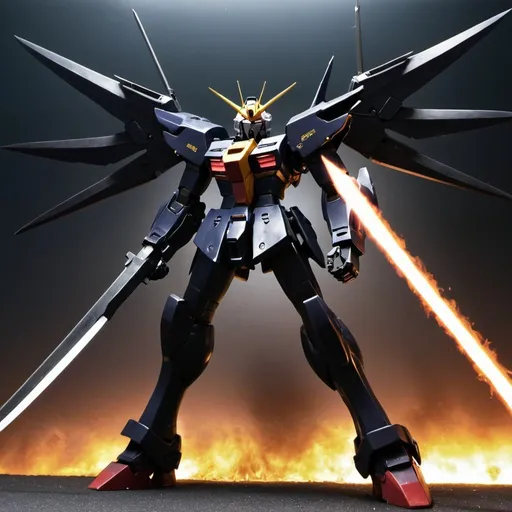 Prompt: Gundam Death scythe hell