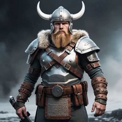 Prompt: Sci-fi soldier viking