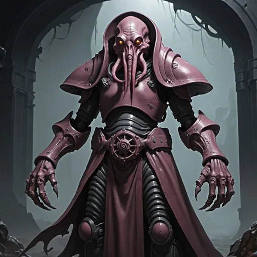 Prompt: Mindflayer in power armor 