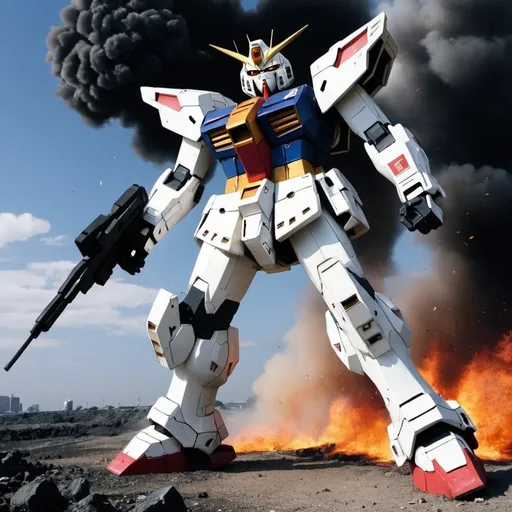 Prompt: Destroy gundam