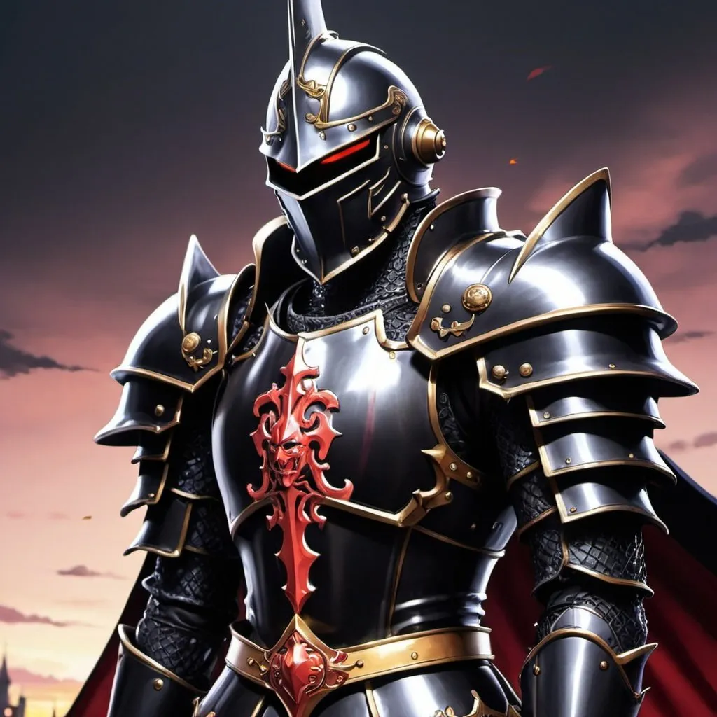 Prompt: Anime black knight 