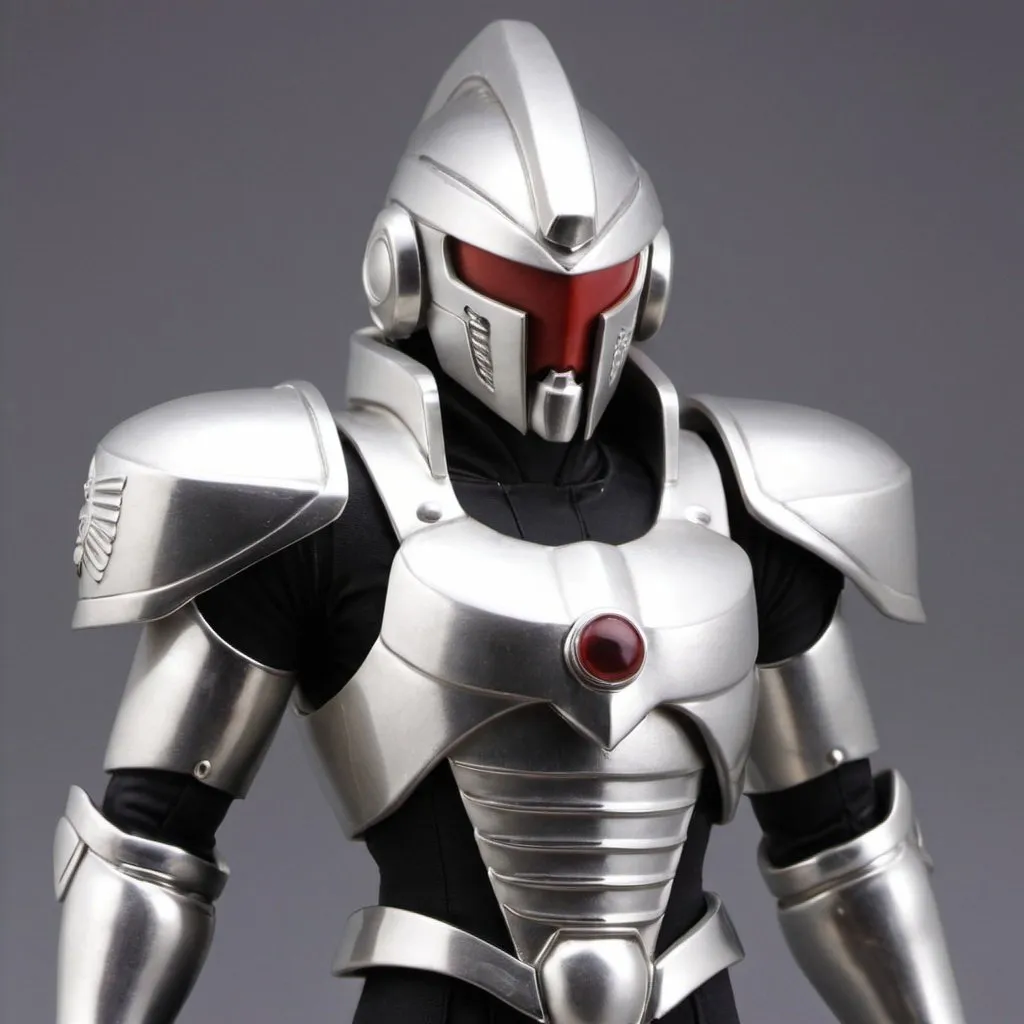 Prompt: Zeon soldier in silver 