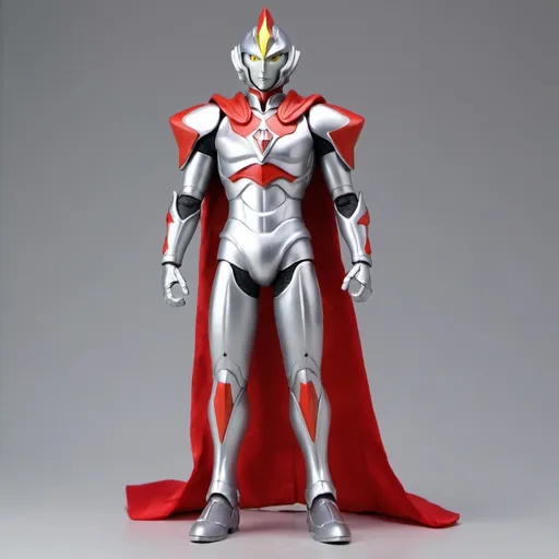 Prompt: Ultraman Knight with shoulder cape