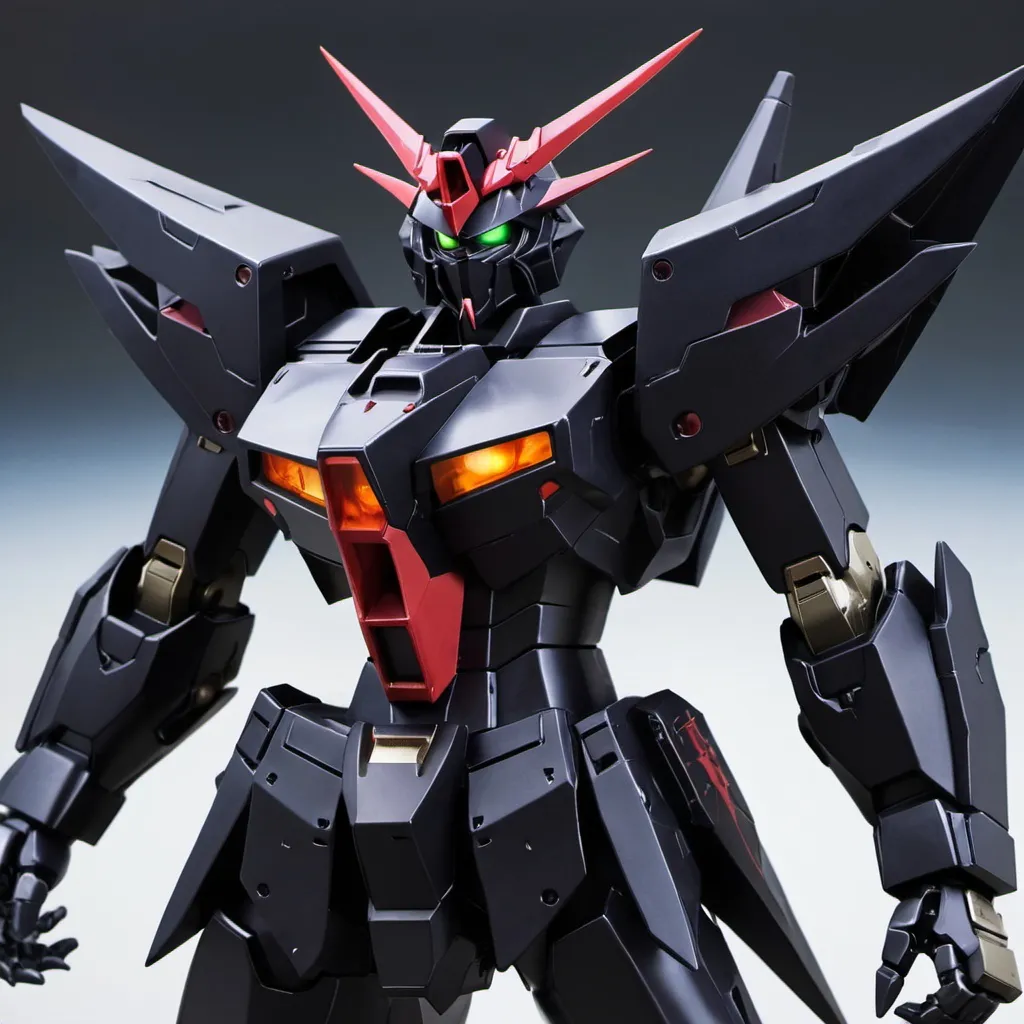 Prompt: Black demon gundam