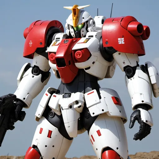 Prompt: Tallgeese in red