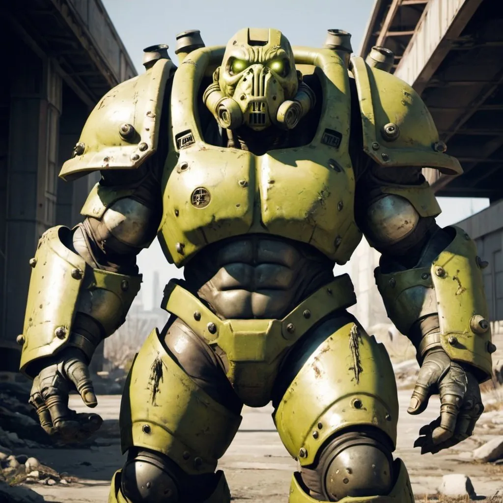 Prompt: Super Mutant in power armor 