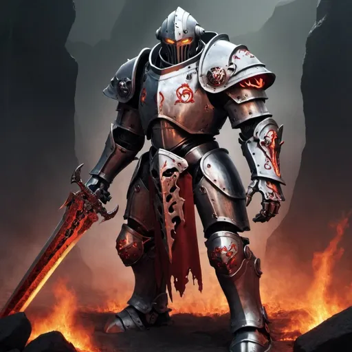 Prompt: Warforged hell knight 