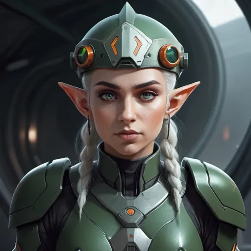 Prompt: Sci-fi soldier elf