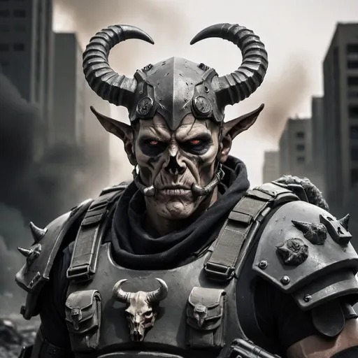 Prompt: Apocalypse soldier with horns 