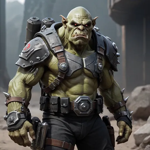 Prompt: Sci-fi soldier orc
