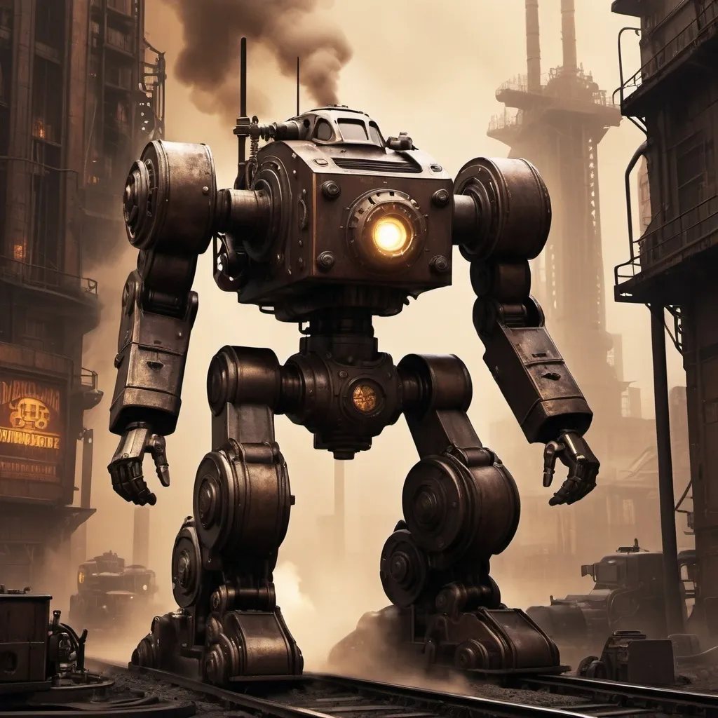 Prompt: Dieselpunk mech