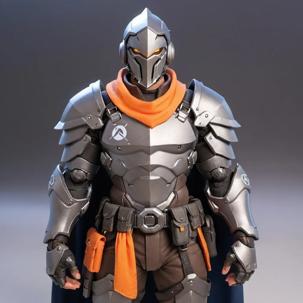 Prompt: Overwatch Knight soldier with shoulder cape 