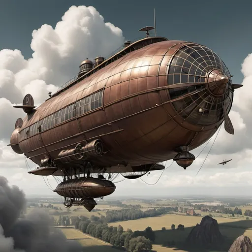 Prompt: Dieselpunk airship 