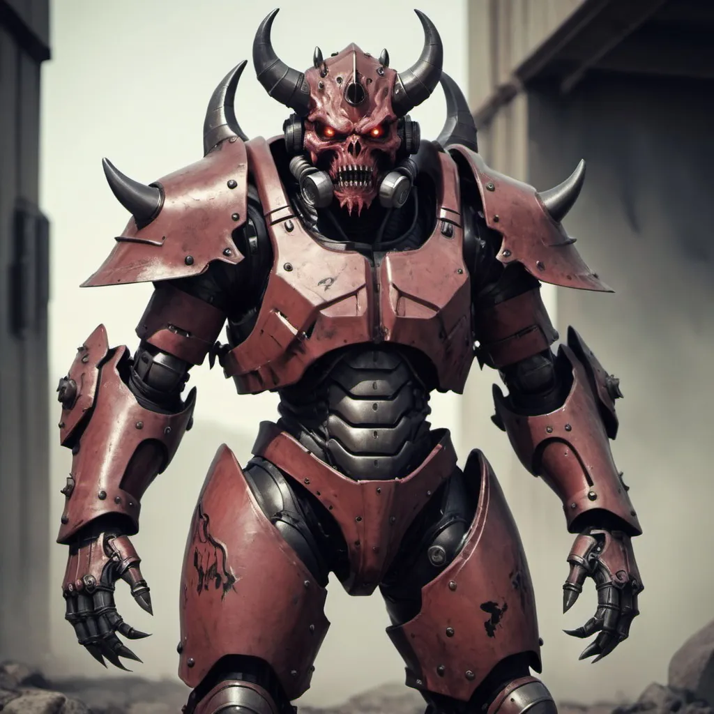 Prompt: Demon in power armor 