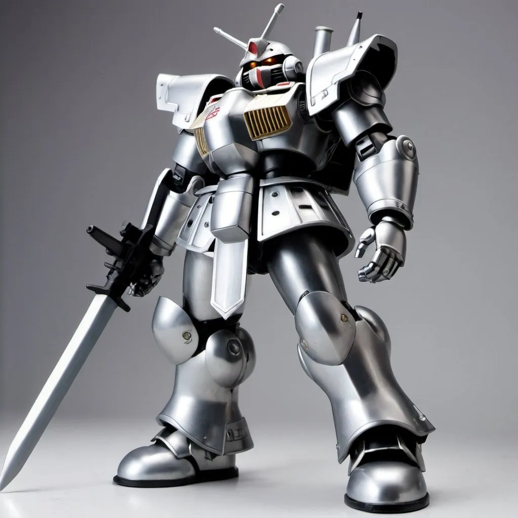 Prompt: Silver zaku knight 