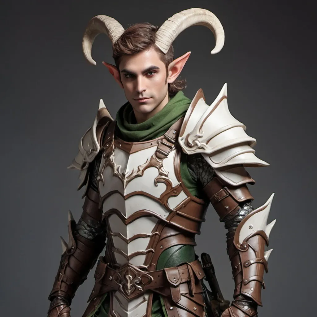 Prompt: Male horned elf in tactical armor