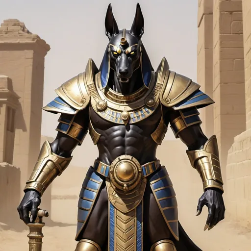 Prompt: Anubis in priest power armor 