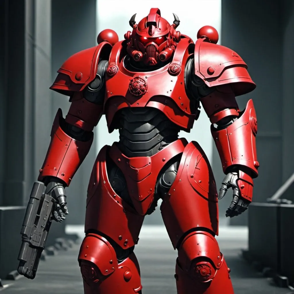 Prompt: Crimson Emperor in power armor 