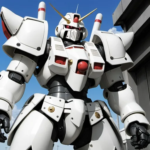 Prompt: White zaku knight 