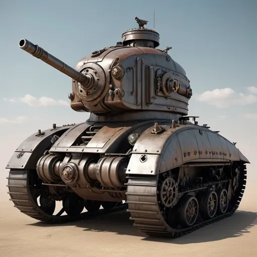 Prompt: Dieselpunk mech tank