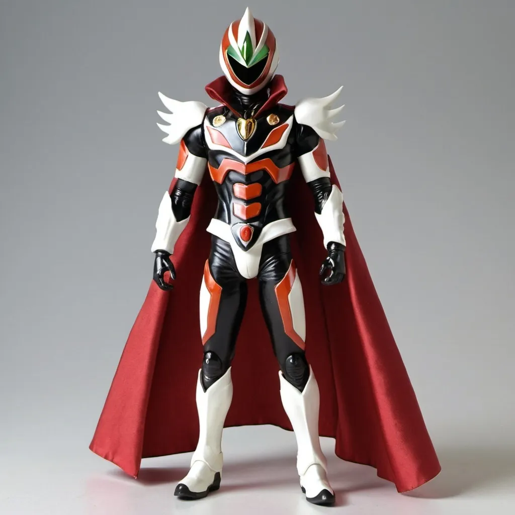 Prompt: Kamen rider entropy with shoulder cape