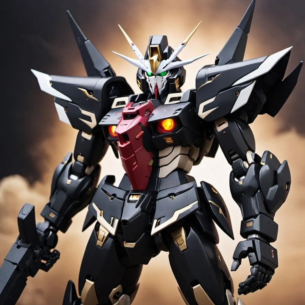 Prompt: Black zeon gundam barbatos 