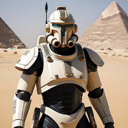 Prompt: Clone soldier in Egyptian power armor 