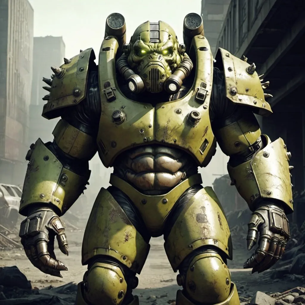 Prompt: Super Mutant in power armor 