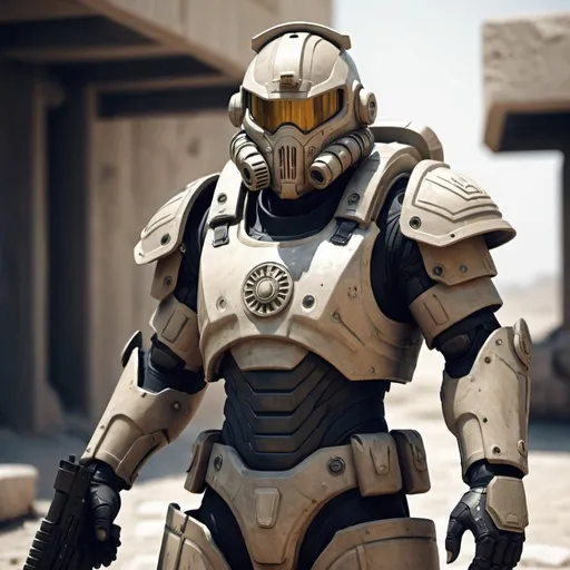 Prompt: Sci-fi greek soldier in power armor 