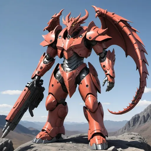 Prompt: Sci-fi anime dragon Power Armor 