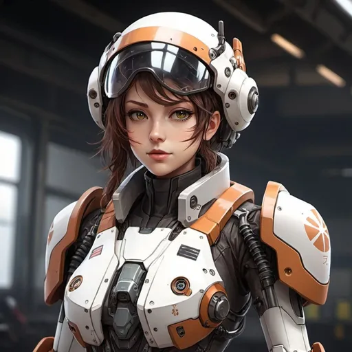 Prompt: Anime female mech pilot 