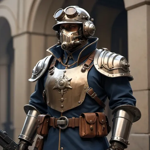 Prompt: Dieselpunk paladin 