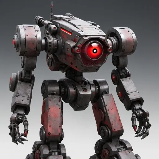 Prompt: Soldier mech with one red eye