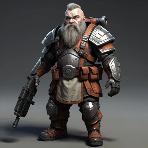 Prompt: Sci-fi dwarf soldier