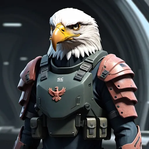 Prompt: Sci-fi eagle soldier 