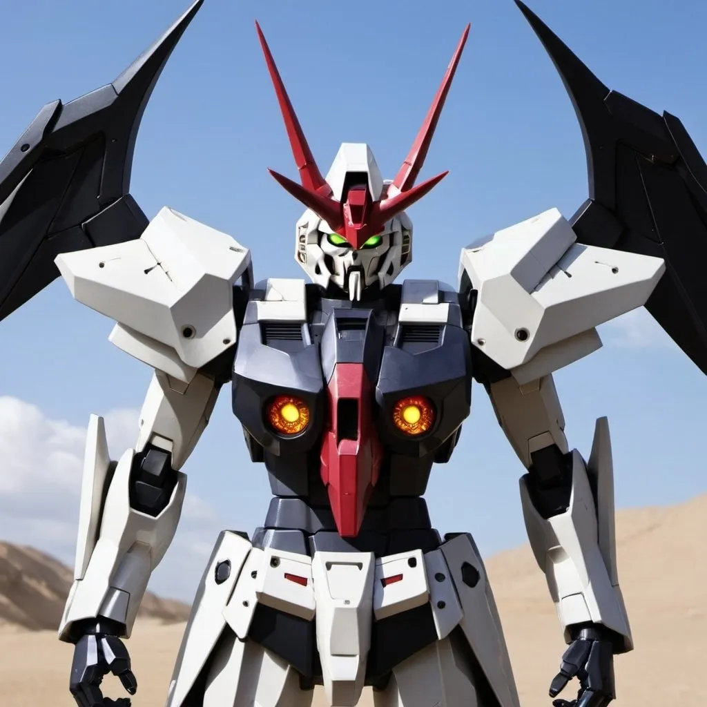 Prompt: Gundam reaper with horns 