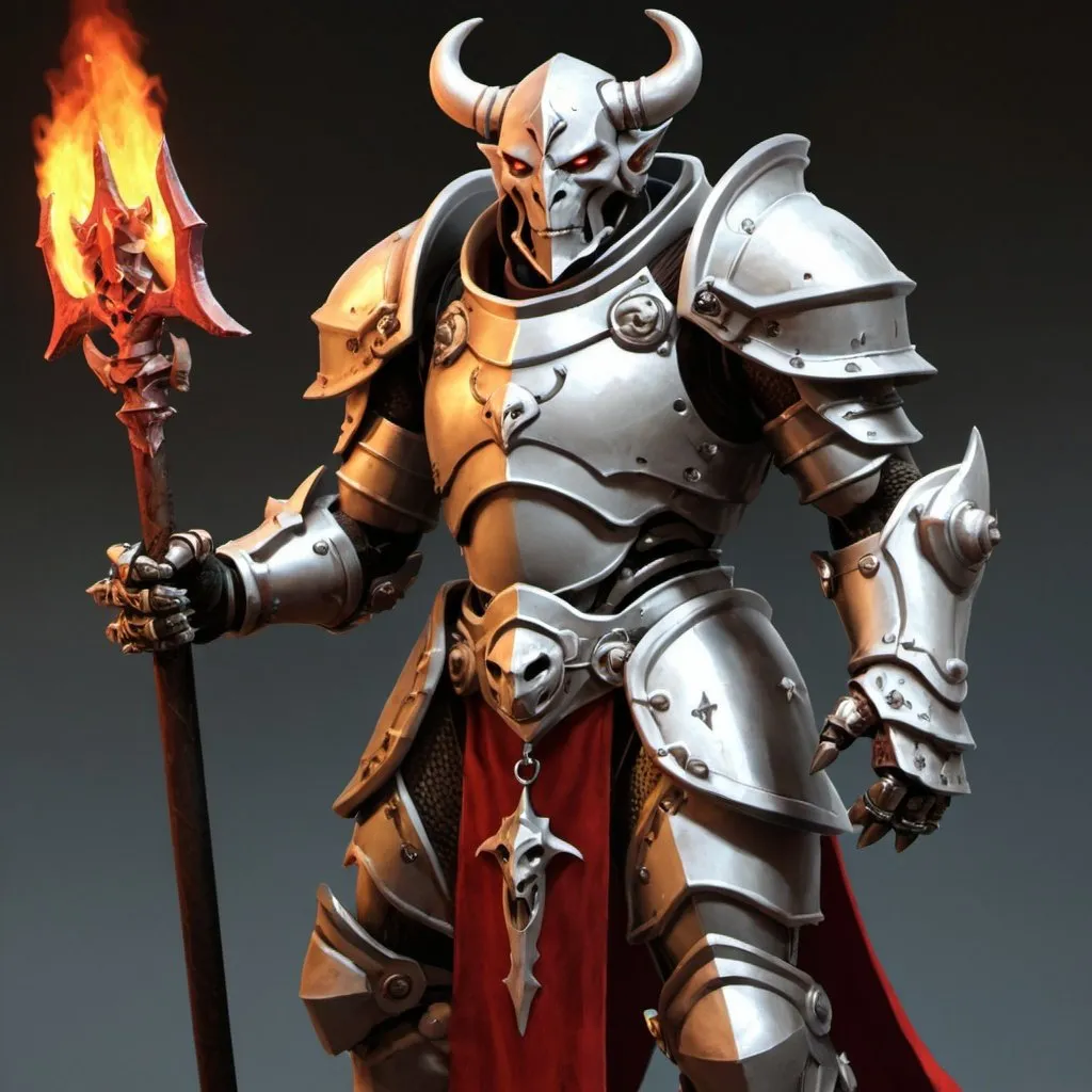 Prompt: Warforged devil paladin 