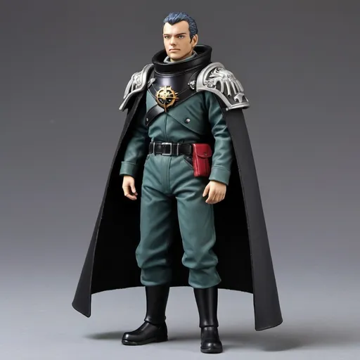 Prompt: Zeon pilot with shoulder cape with gothic design 