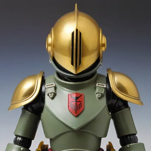 Prompt:  Zeon pilot with Knight helmet 