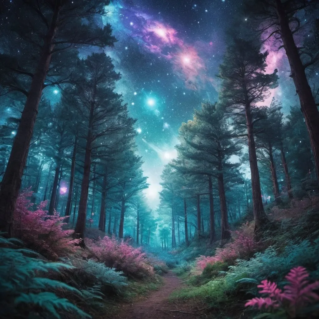 Prompt: Cosmic forest 