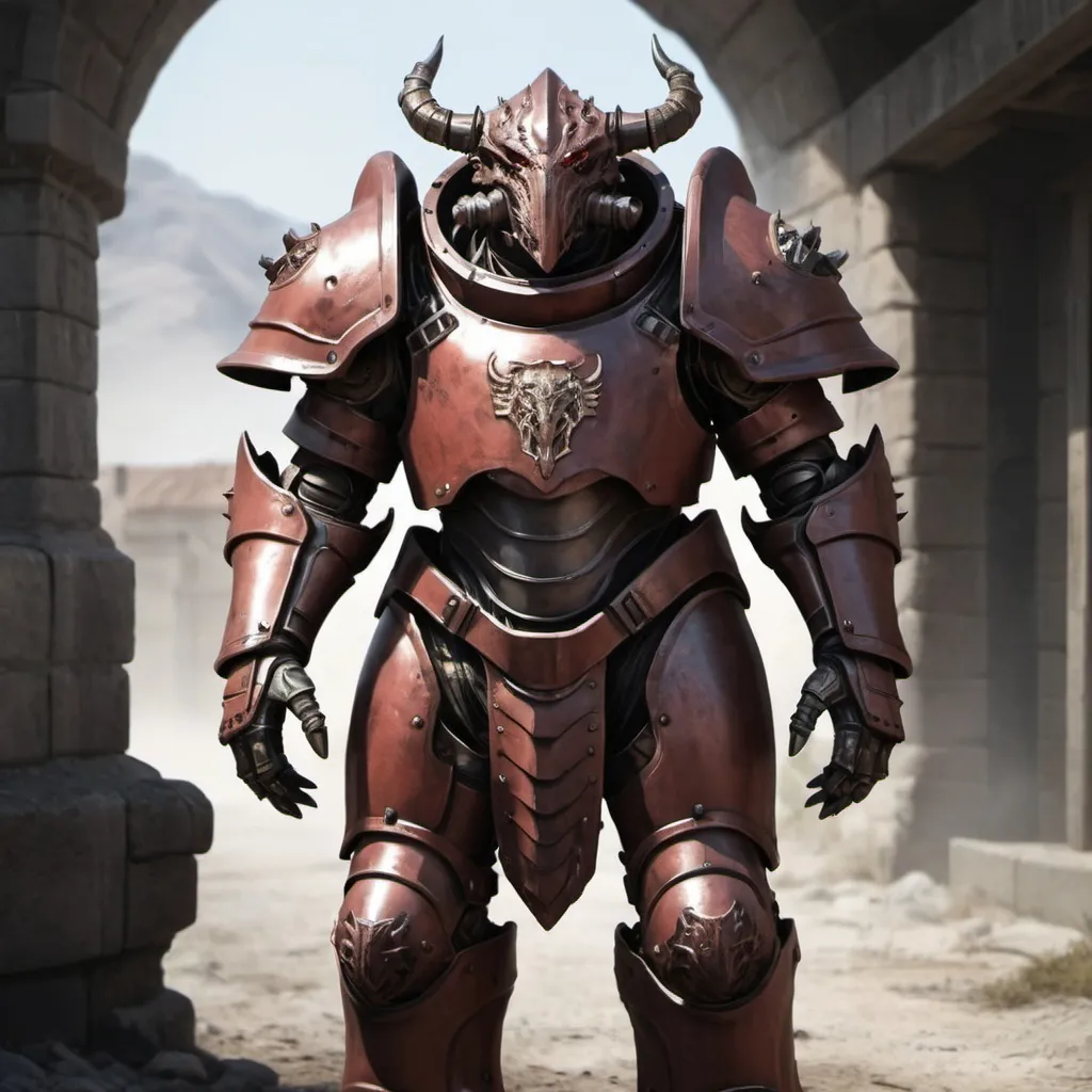 Prompt: Dragonborne in power armor 
