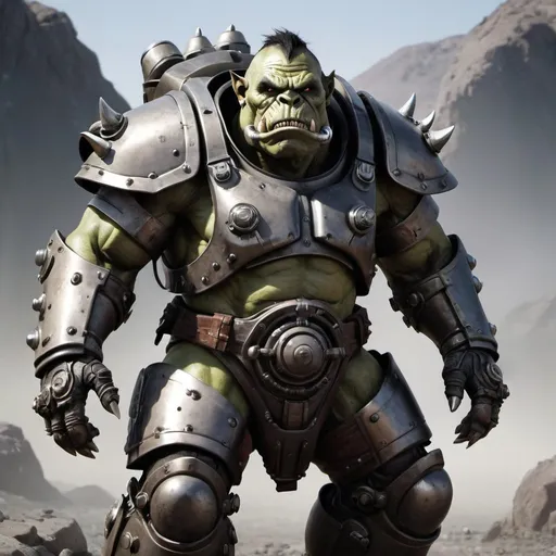 Prompt: Orc in Sci-fi power armor 