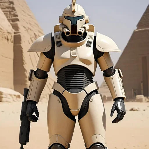 Prompt: Clone soldier in Egyptian power armor 