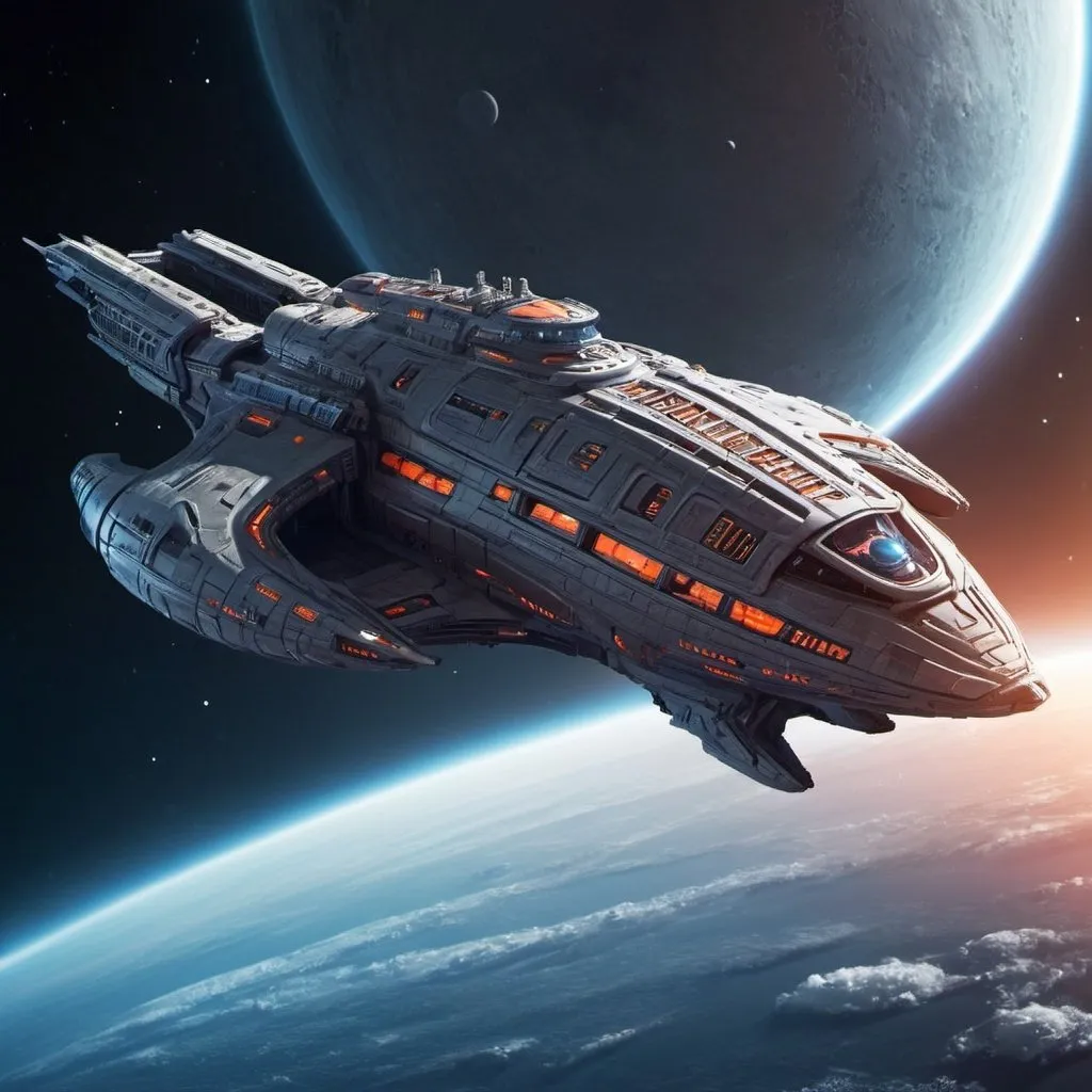 Prompt: Epic sci-fi space ship