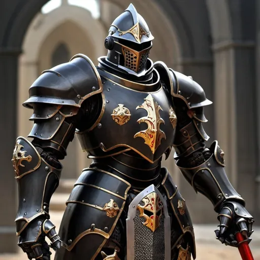 Prompt: Warforged black knight 